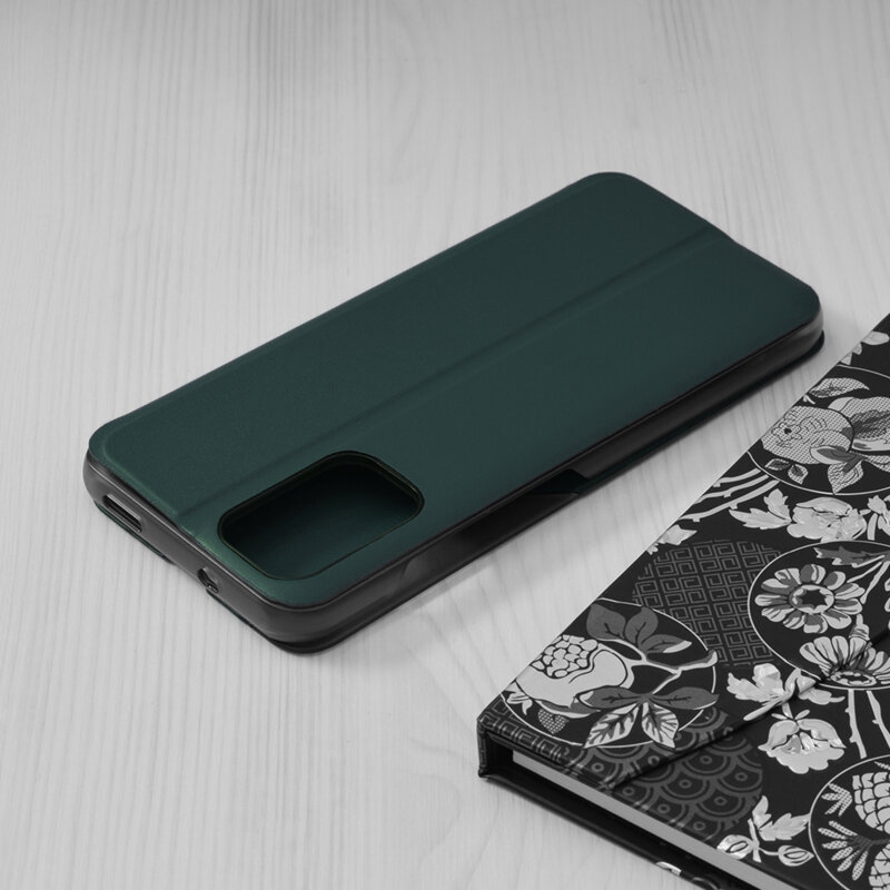 Husa Xiaomi Poco M5s Eco Leather View flip tip carte, verde