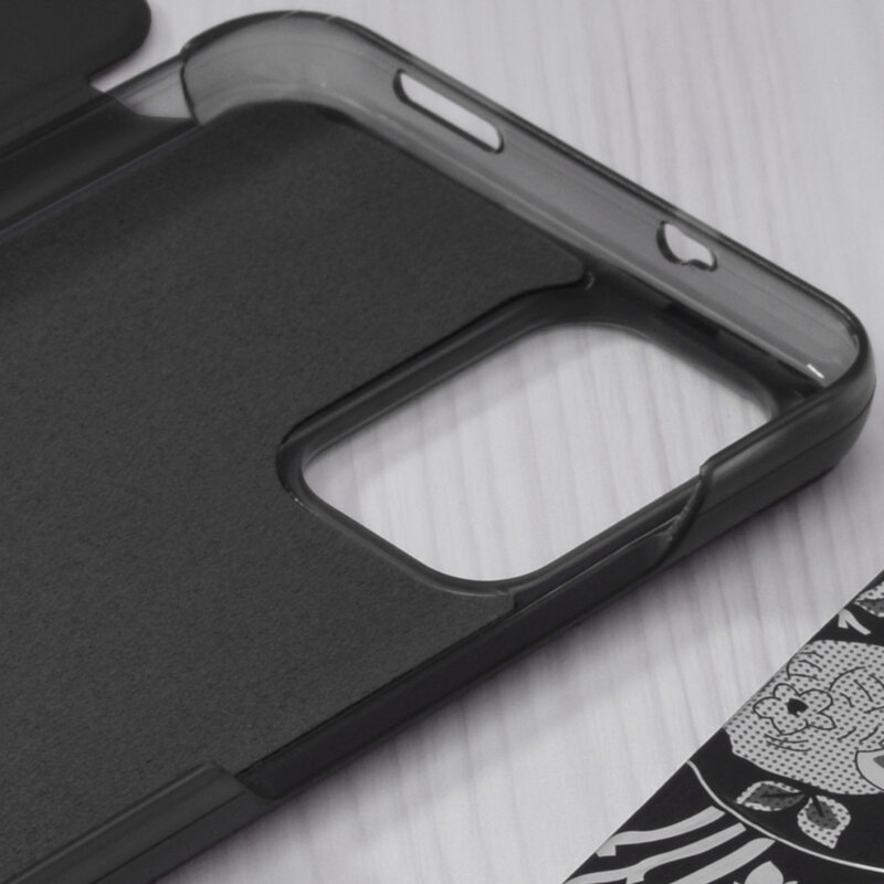 Husa Xiaomi Redmi Note 10S Eco Leather View flip tip carte, negru