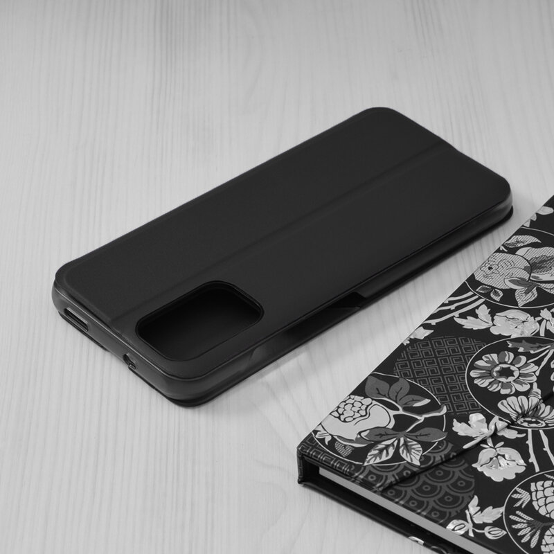 Husa Xiaomi Poco M5s Eco Leather View flip tip carte, negru
