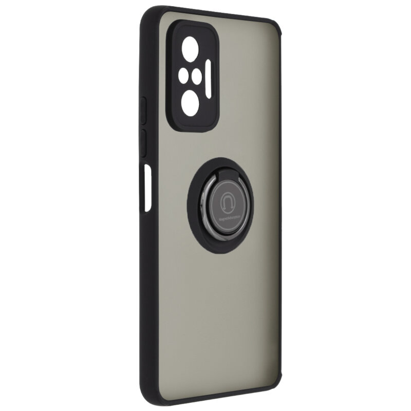 Husa Xiaomi Redmi Note 10 Pro Max Techsuit Glinth Cu Inel Suport Stand Magnetic - Negru