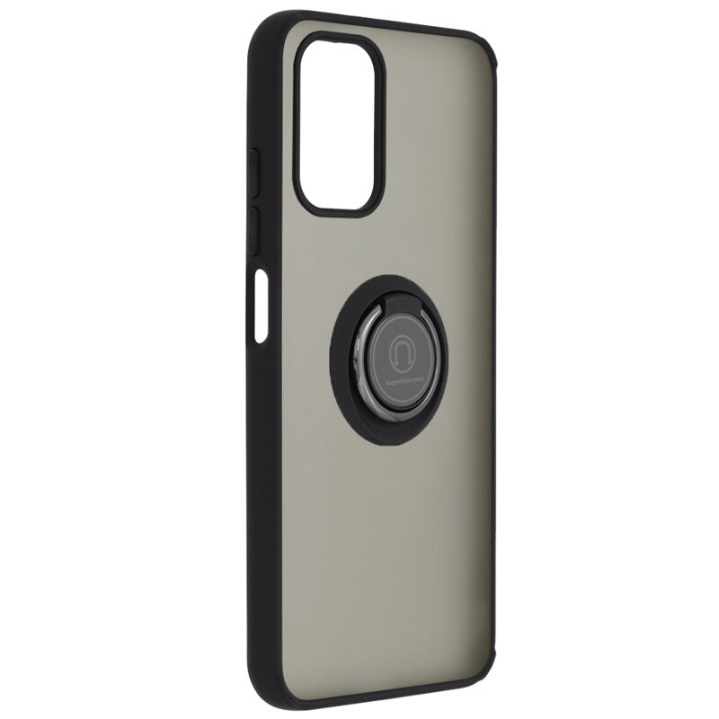 Husa Xiaomi Poco M5s Techsuit Glinth cu inel suport stand magnetic, negru