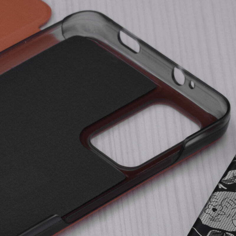 Husa Xiaomi Redmi 9 Power Eco Leather View Flip Tip Carte - Portocaliu