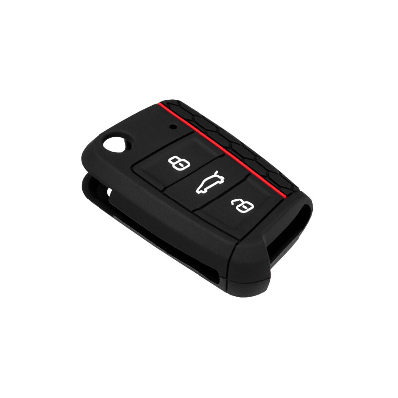 Husa cheie Skoda Fabia 3, Rapid, Scala/Seat/VW, Techsuit 2001.01, rosu