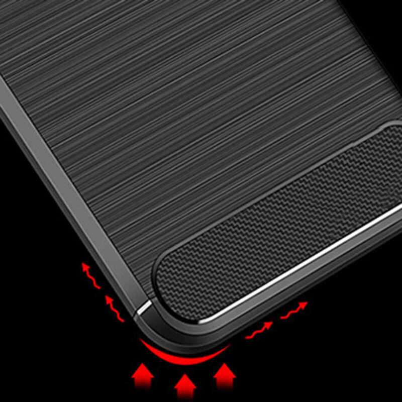 Husa Motorola Moto E40 Techsuit Carbon Silicone, negru