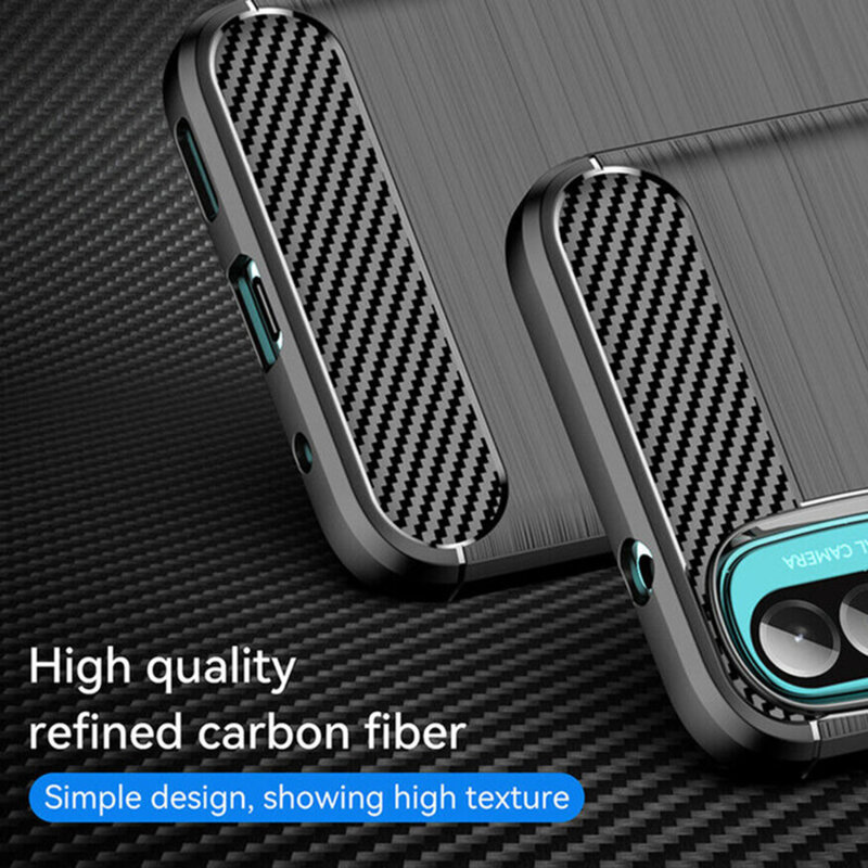 Husa Motorola Moto E40 Techsuit Carbon Silicone, negru