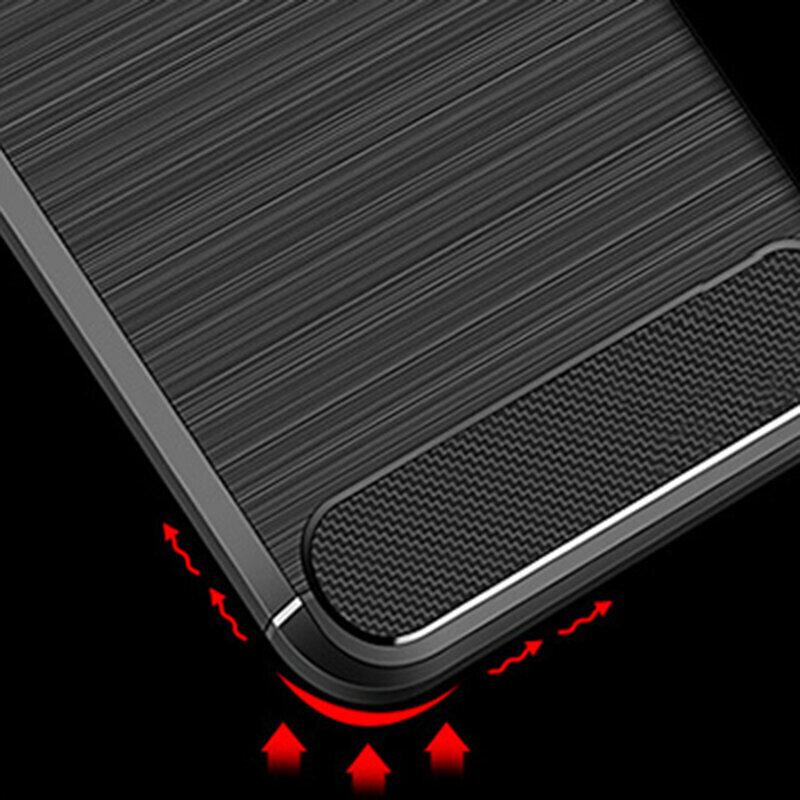 Husa Motorola Moto E30 Techsuit Carbon Silicone, negru