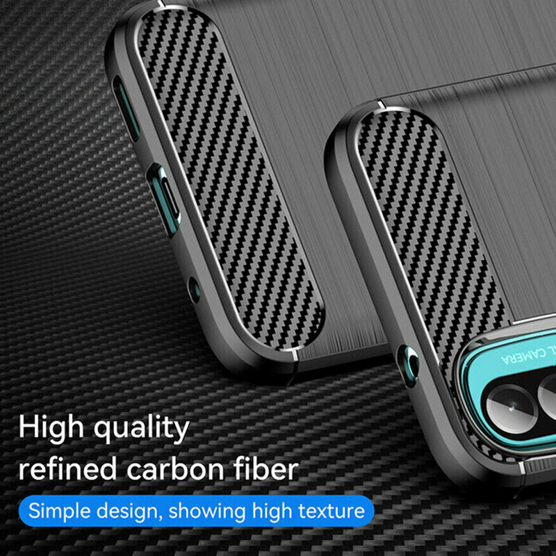 Husa Motorola Moto E30 Techsuit Carbon Silicone, negru