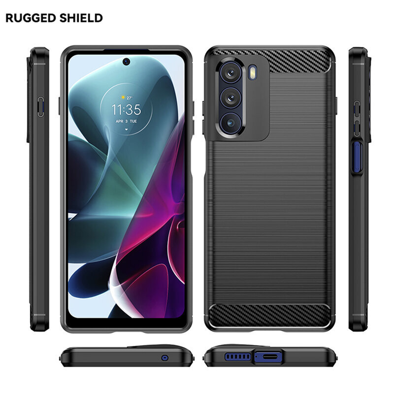 Husa Motorola Edge S30 Techsuit Carbon Silicone, negru