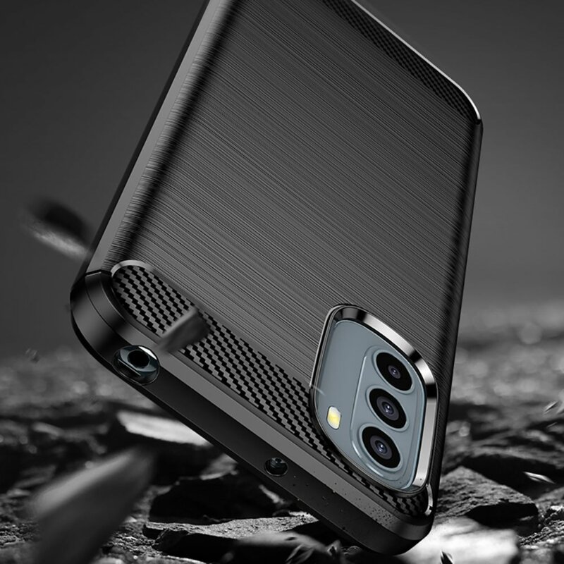 Husa Motorola Moto G41 Techsuit Carbon Silicone, negru