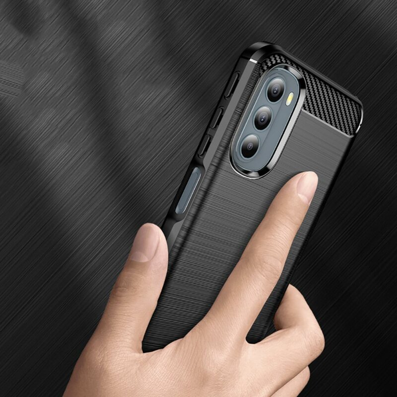 Husa Motorola Moto G41 Techsuit Carbon Silicone, negru