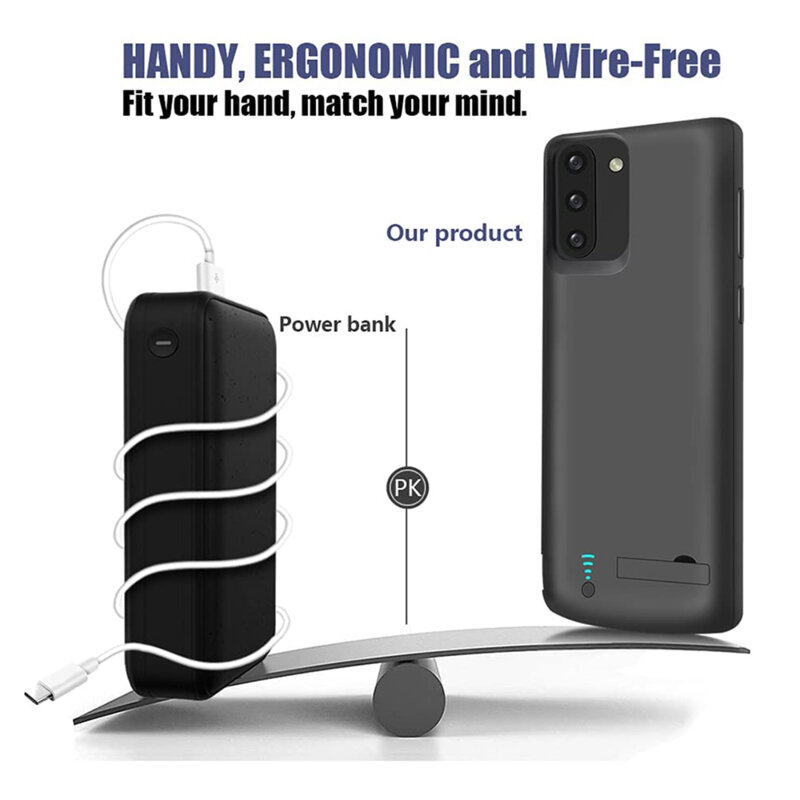 Husa cu baterie Samsung Galaxy Note 10 5G Techsuit Power Pro, 5000mAh, negru