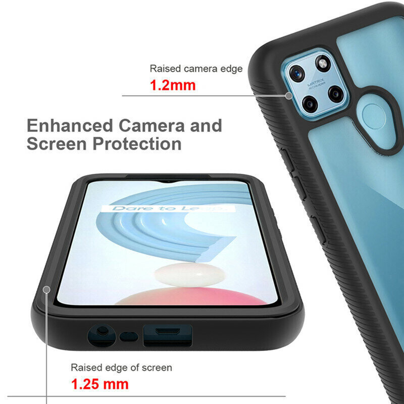 [Pachet 360°] Husa + folie Realme C25Y Techsuit Defense, negru