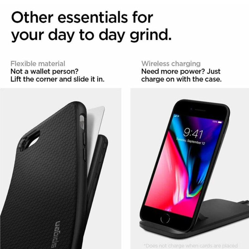 Husa iPhone SE 3, SE 2022 Spigen Liquid Air, negru