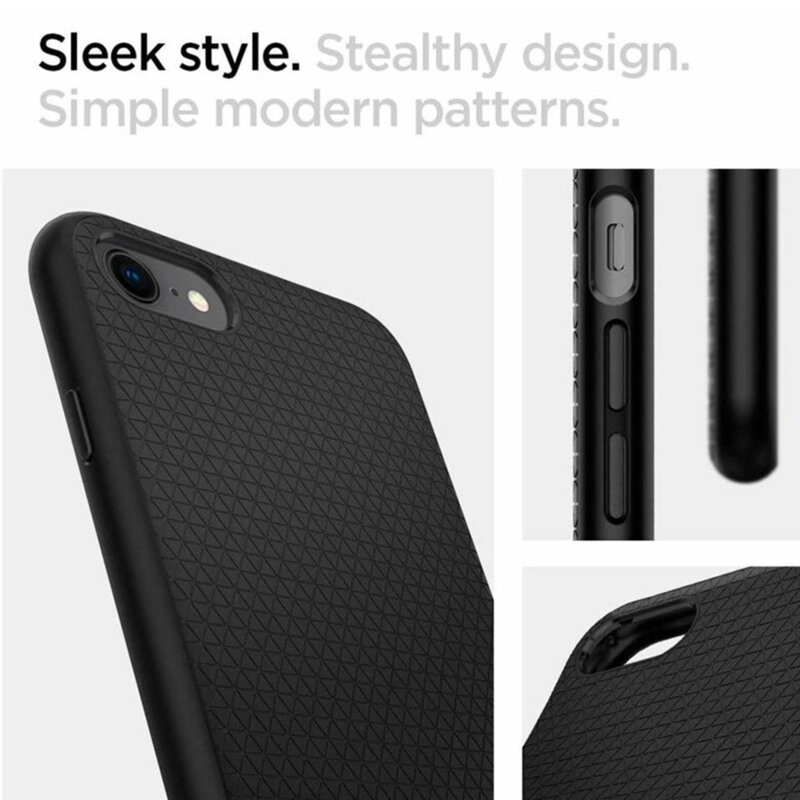 Husa iPhone SE 3, SE 2022 Spigen Liquid Air, negru