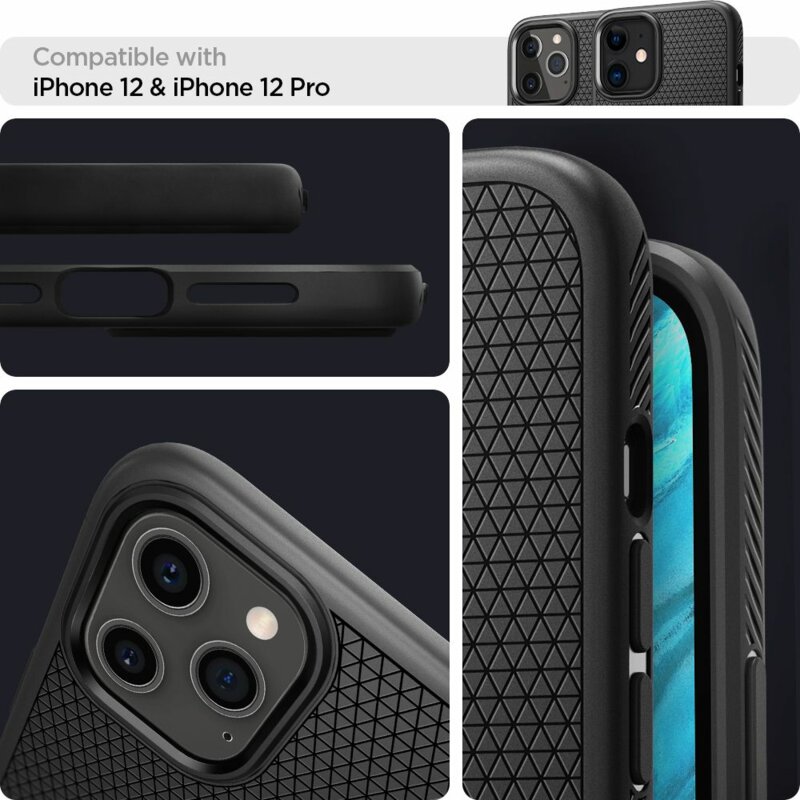 Husa iPhone 12 Pro Spigen Liquid Air - Matte Black