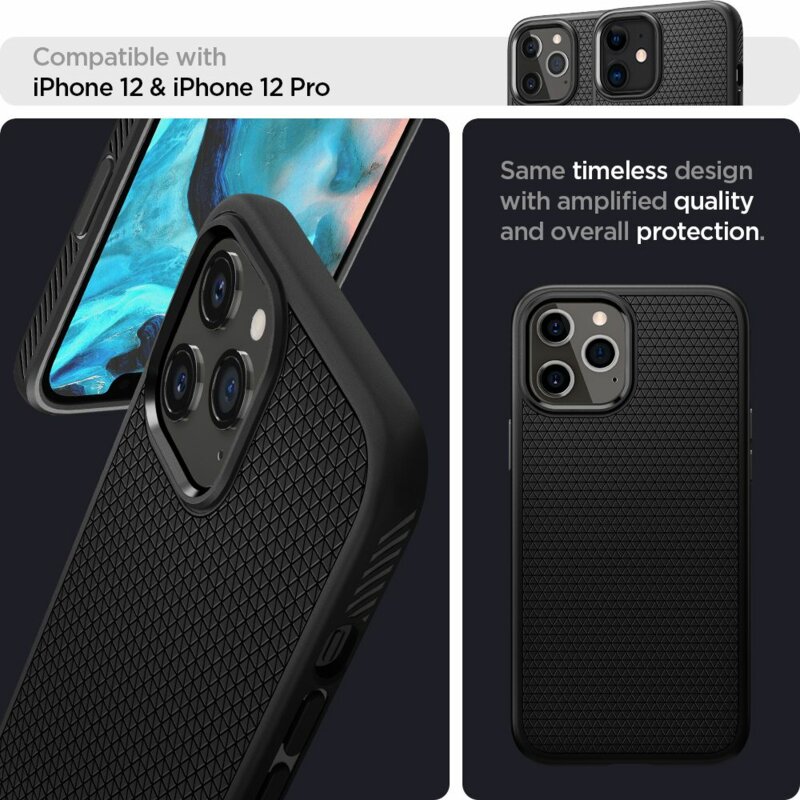 Husa iPhone 12 Pro Spigen Liquid Air - Matte Black