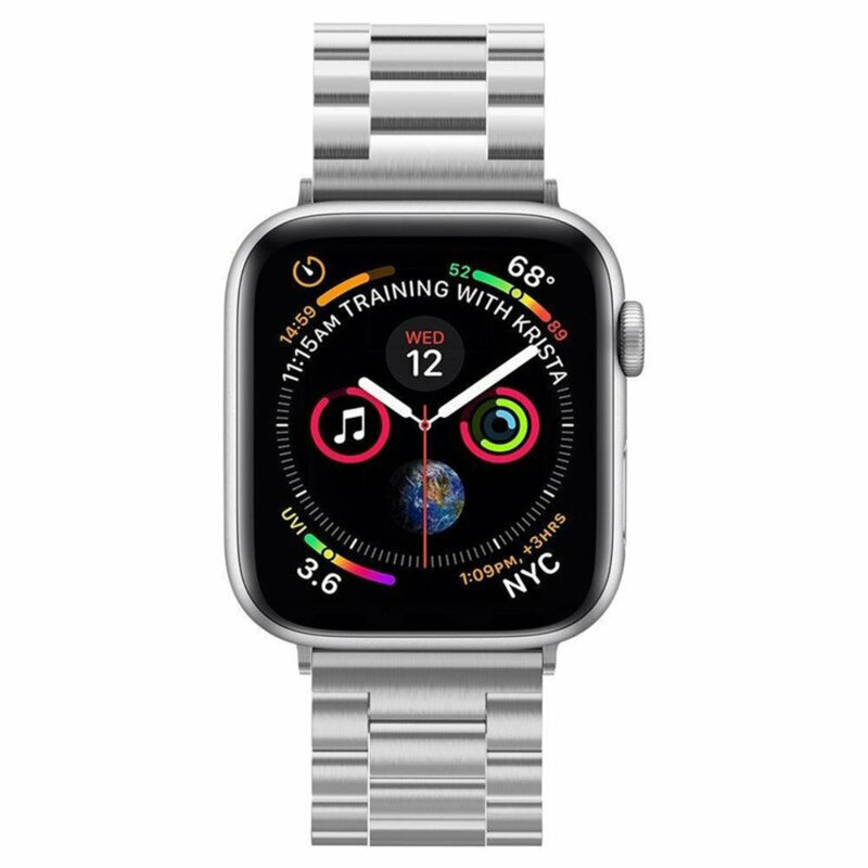 Curea Apple Watch SE 2 (2022) 44mm Spigen Modern Fit, argintiu