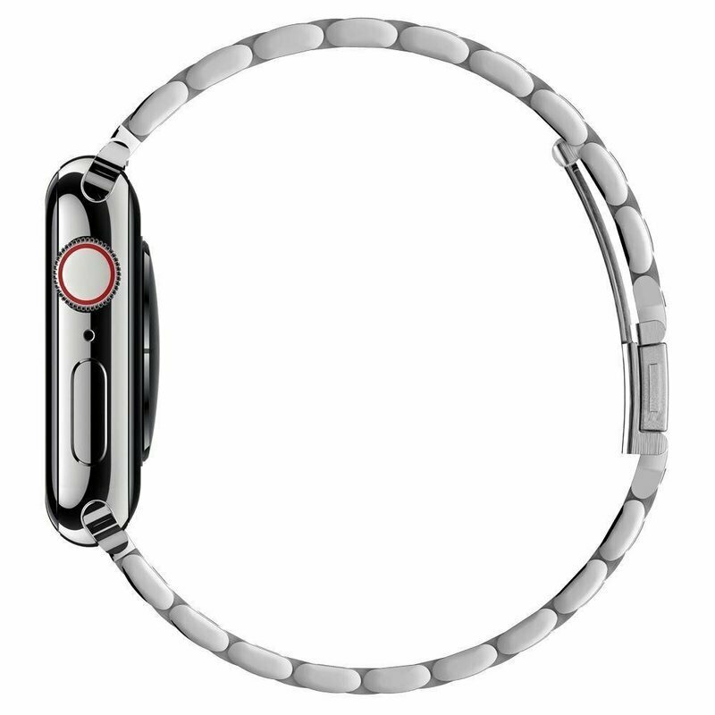 Curea Apple Watch SE 2 (2022) 44mm Spigen Modern Fit, argintiu