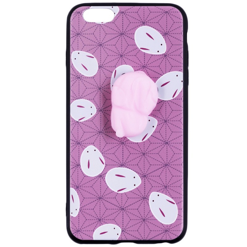 Husa Anti-Stres iPhone 6 Plus, 6S Plus 3D Bubble - Pink Rabbit
