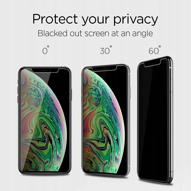 Folie Sticla iPhone XR Spigen Glas.tR Align Master Privacy - Black