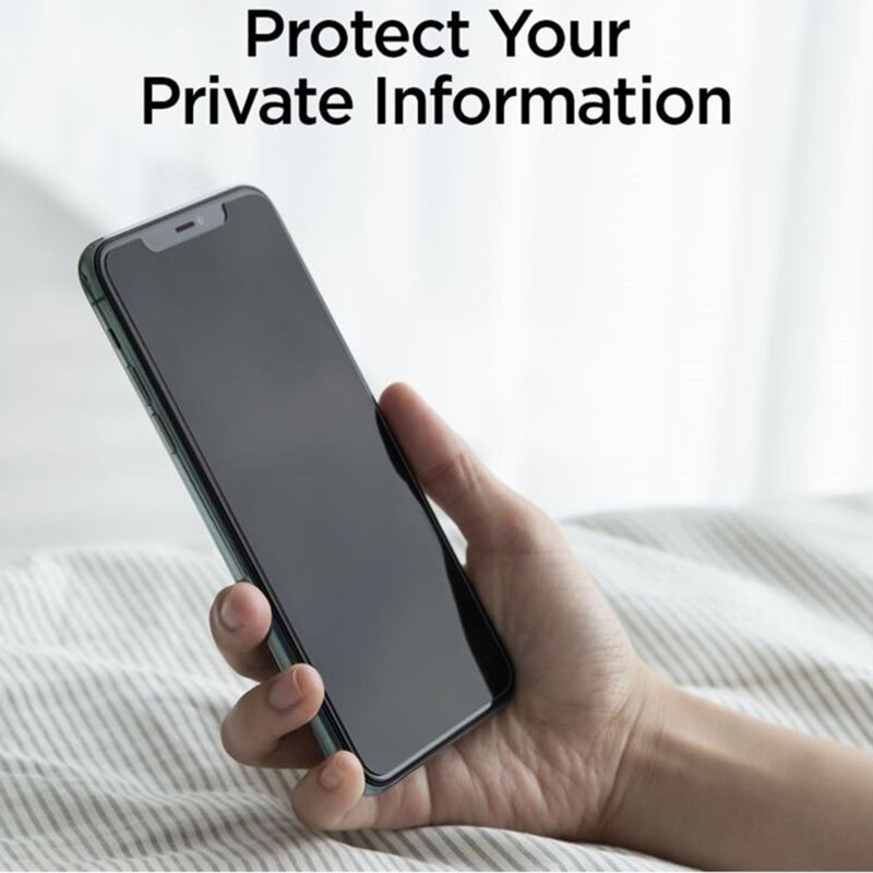 Folie Sticla iPhone XR Spigen Glas.tR Align Master Privacy - Black
