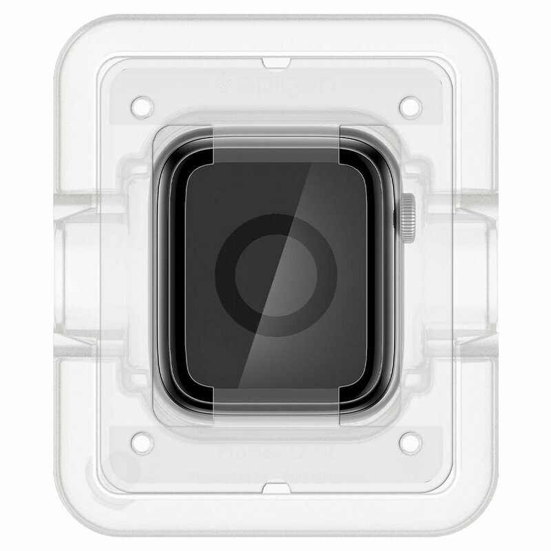 [Pachet 2x] Folie Apple Watch SE 44mm Spigen ProFlex EZ Fit Full Cover 8H - Black