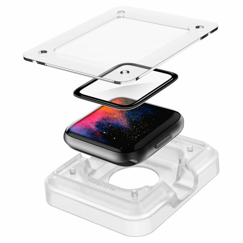 [Pachet 2x] Folie Apple Watch SE 2 (2022) 44mm Spigen ProFlex EZ Fit, negru