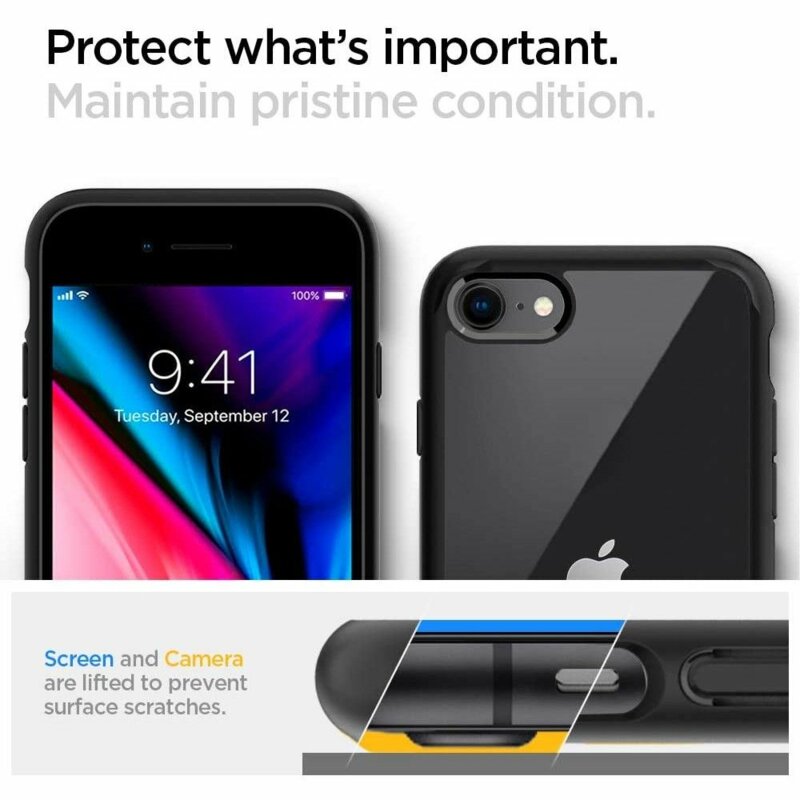 Husa iPhone 8 Spigen Ultra Hybrid - Black