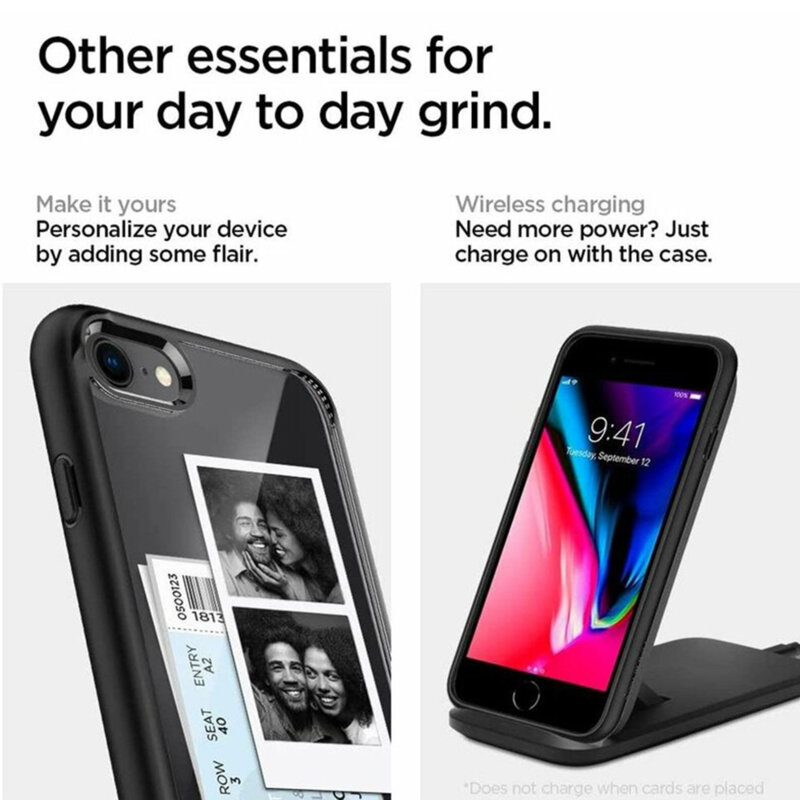 Husa transparenta iPhone SE 3, SE 2022 Spigen Ultra Hybrid, negru matte