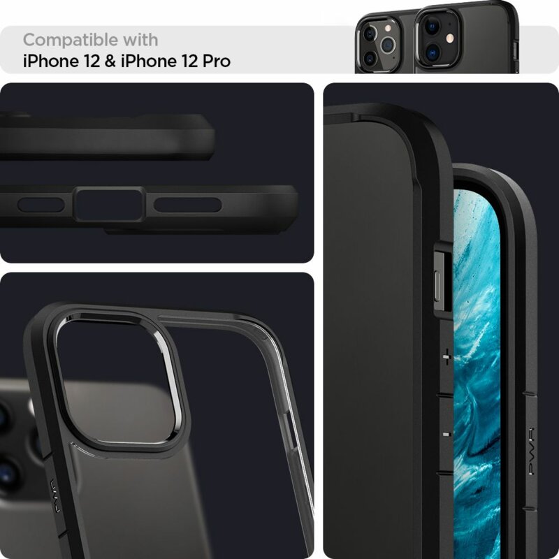 Husa iPhone 12 Pro Spigen Ultra Hybrid - Matte Black