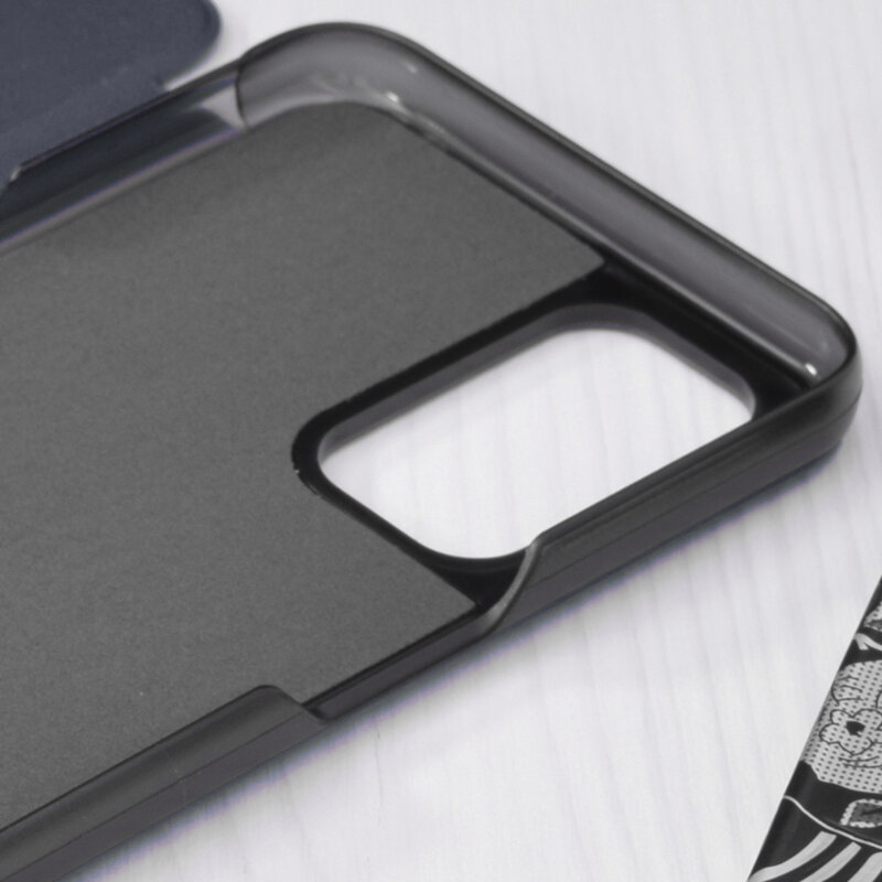 Husa Oppo A74 5G Eco Leather View flip tip carte, albastru