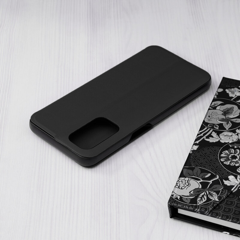 Husa Oppo A74 5G Eco Leather View flip tip carte, negru