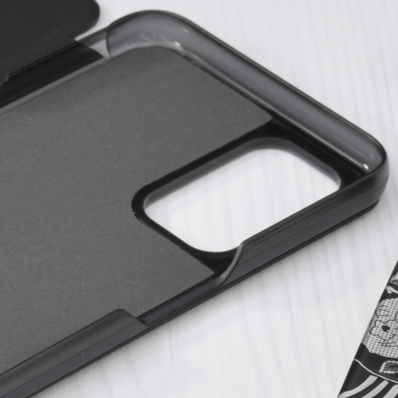 Husa Oppo A74 5G Eco Leather View flip tip carte, negru