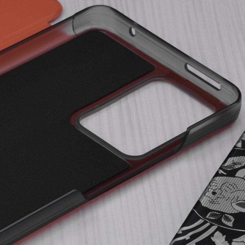 Husa Xiaomi 11T Pro Eco Leather View flip tip carte, portocaliu