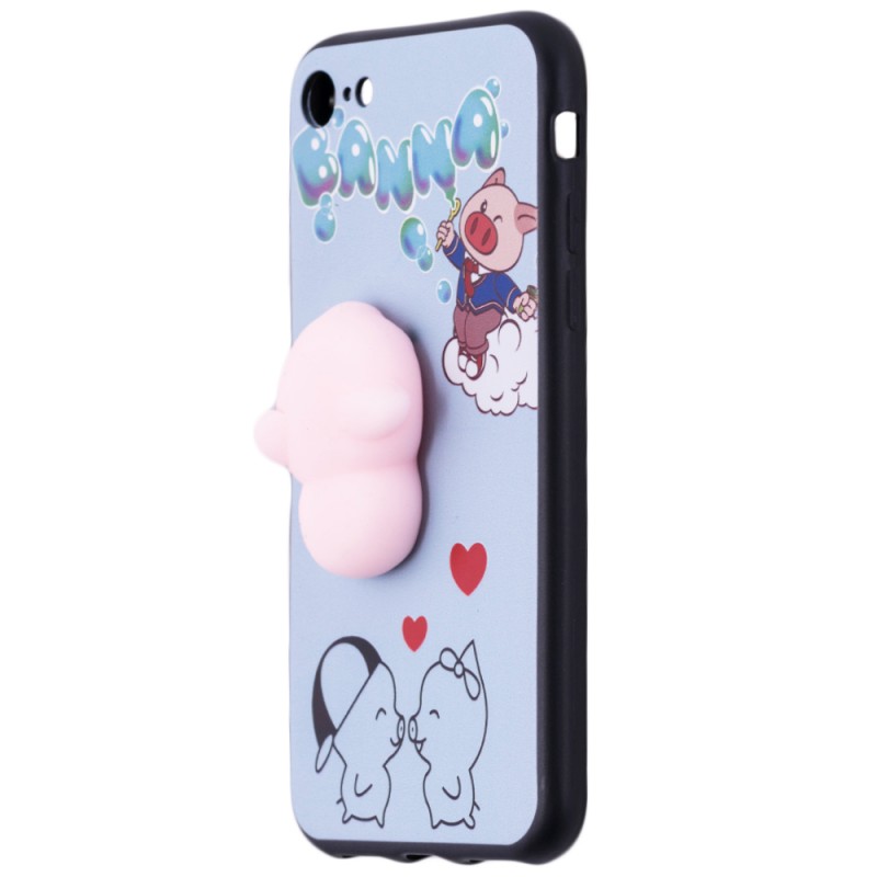 Husa Anti-Stres iPhone 7 3D Bubble - Love Piggy