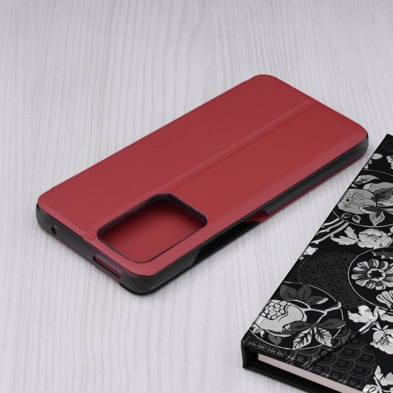 Husa Xiaomi 11T Pro Eco Leather View flip tip carte, rosu