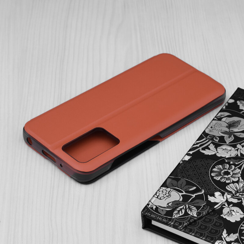 Husa Xiaomi Redmi 10 2022 Eco Leather View flip tip carte, portocaliu
