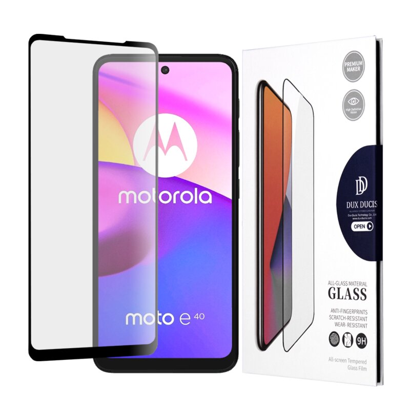 Folie Sticla Motorola Moto E40 Dux Ducis Tempered Glass - Negru
