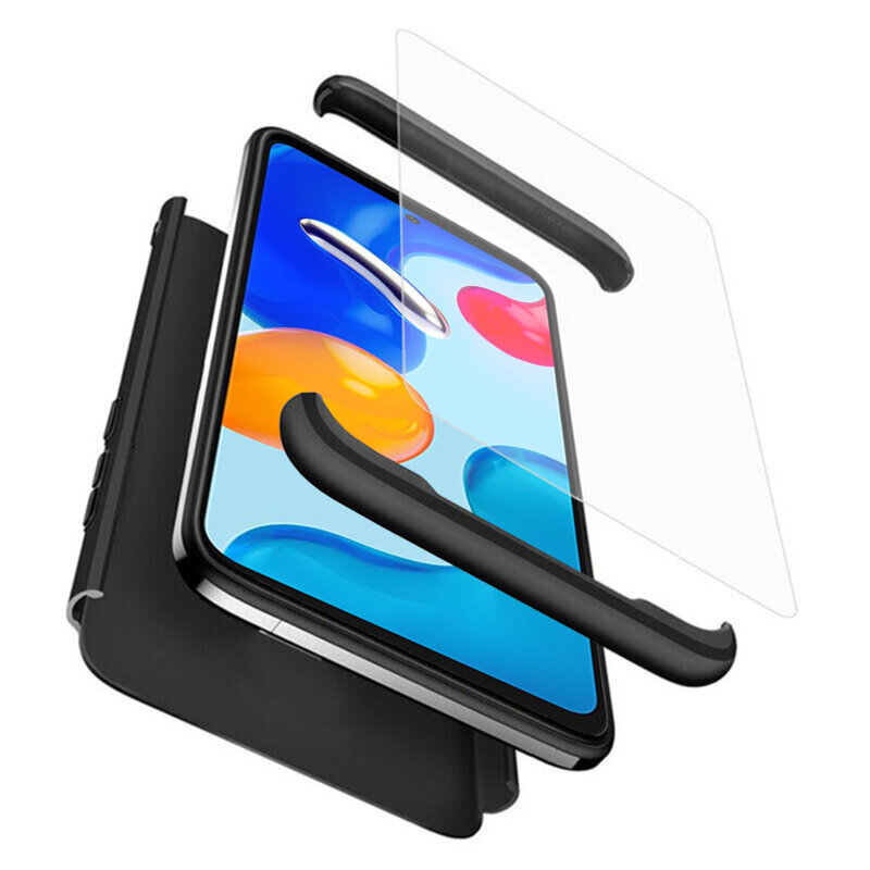 [Pachet 360°] Husa + folie Xiaomi Redmi Note 11S GKK Original, negru