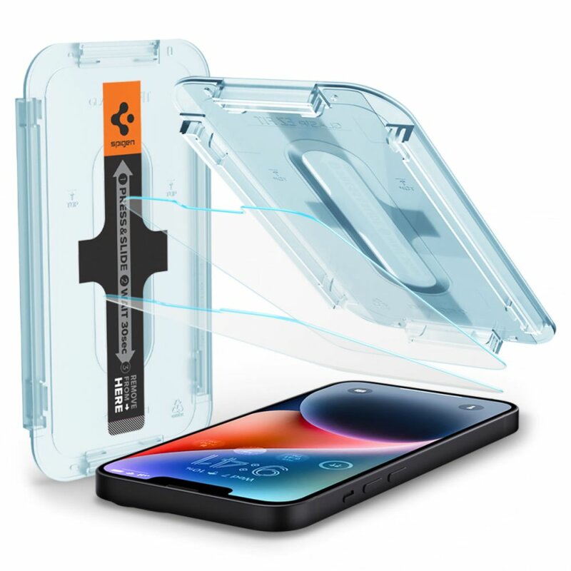 [Pachet 2x] Folie iPhone 14 Plus Spigen Glas.tR EZ Fit, AGL03375