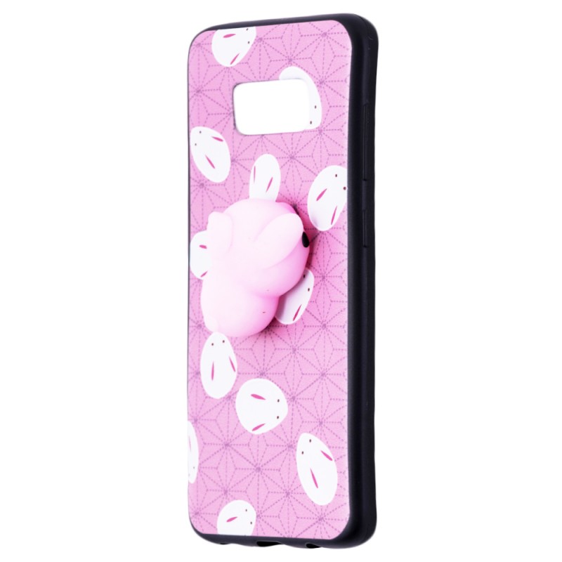 Husa Anti-Stres Samsung Galaxy S8 3D Bubble - Pink Rabbit