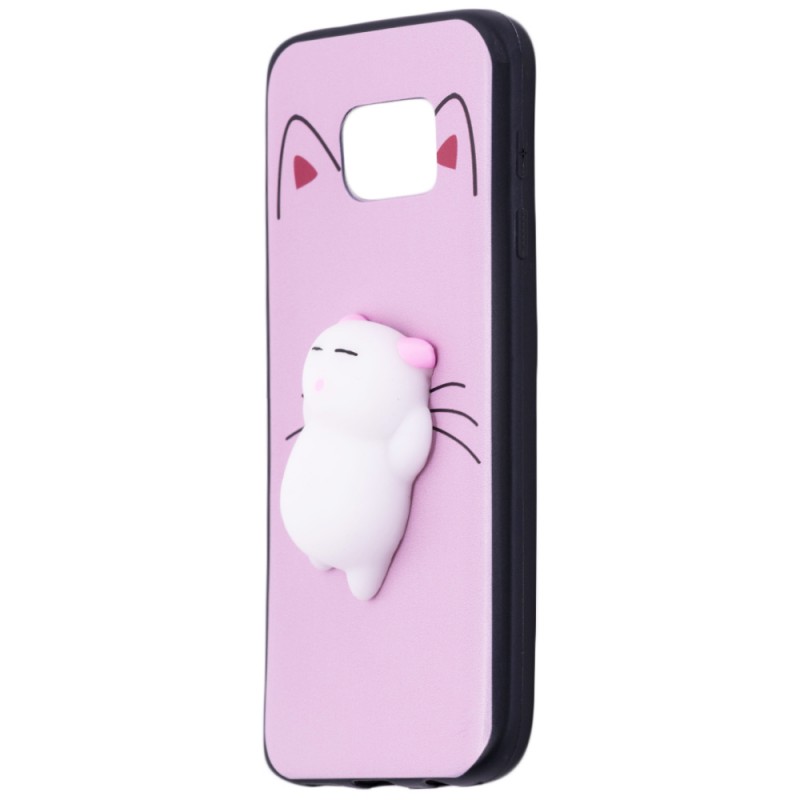 Husa Anti-Stres Samsung Galaxy S6 G920 3D Bubble - White Cat