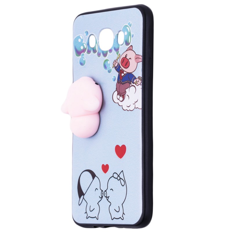 Husa Anti-Stres Samsung Galaxy J7 2016 J710 3D Bubble - Pink Piggy