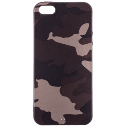 Husa Apple iPhone SE, 5, 5S Army Camouflage - Brown
