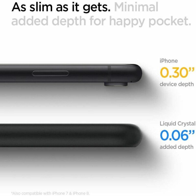 Husa iPhone 8 Spigen Liquid Crystal, negru mat