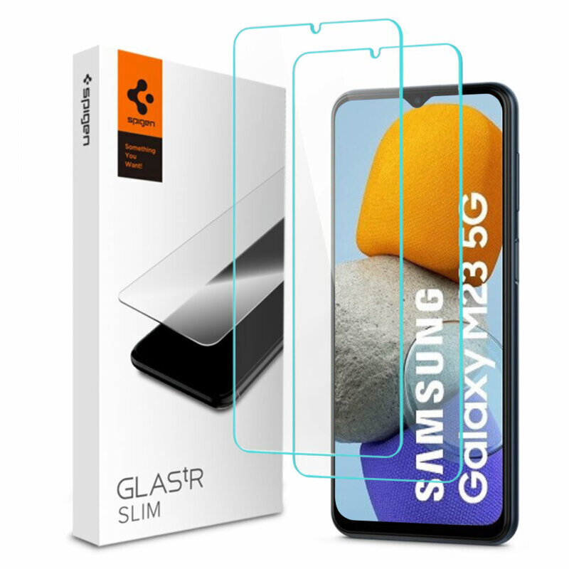 [Pachet 2x] Folie sticla Samsung Galaxy M23 Spigen Glas.tR Slim, clear
