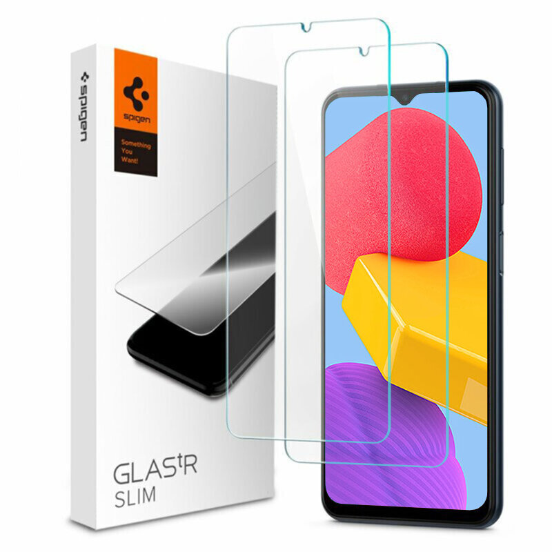 [Pachet 2x] Folie sticla Samsung Galaxy M13 Spigen Glas.tR Slim, clear