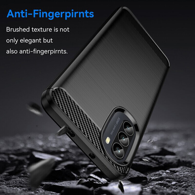 Husa Motorola Moto G82 5G Techsuit Carbon Silicone, negru