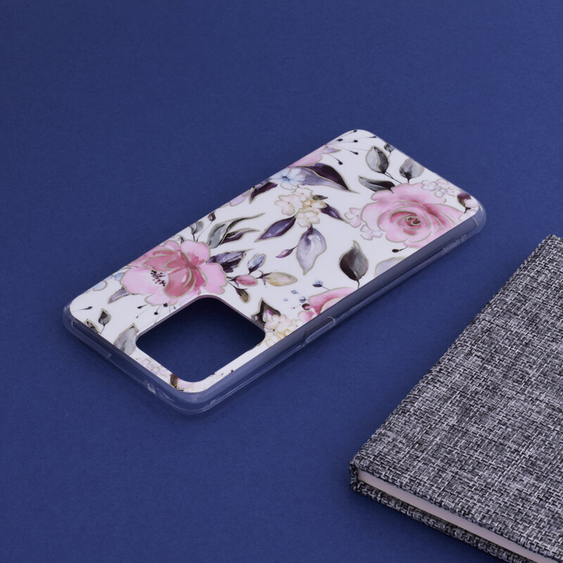 Husa Oppo Reno5 Lite Techsuit Marble, Chloe White