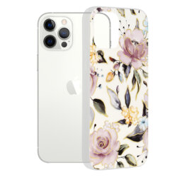 Husa iPhone 12 Pro Techsuit Marble, Chloe White